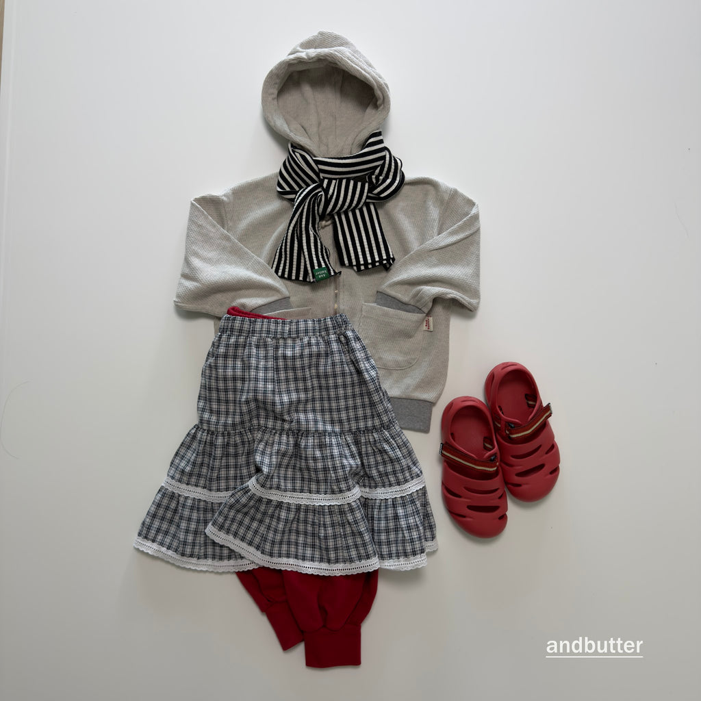 andbutter Check Tiered Skirt