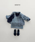 Corduroy Denim Jacket×Corduroy Denim One-piece×Embossed Bonito Sweatshirt