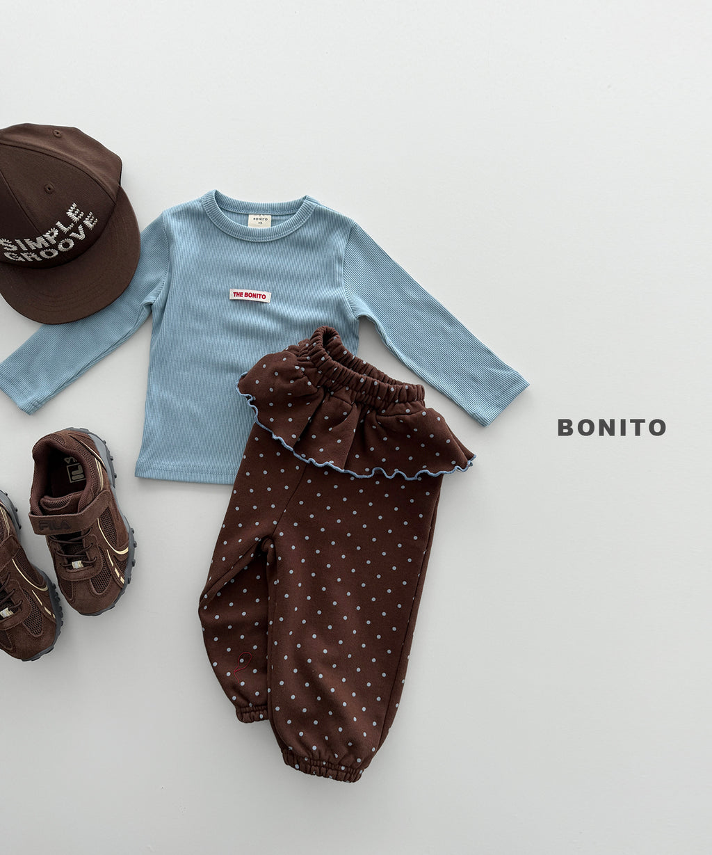 Dot Frill Jogger Pants