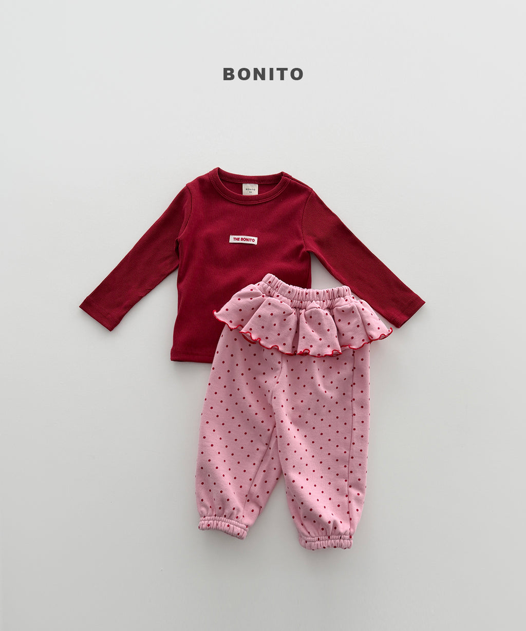 Dot Frill Jogger Pants