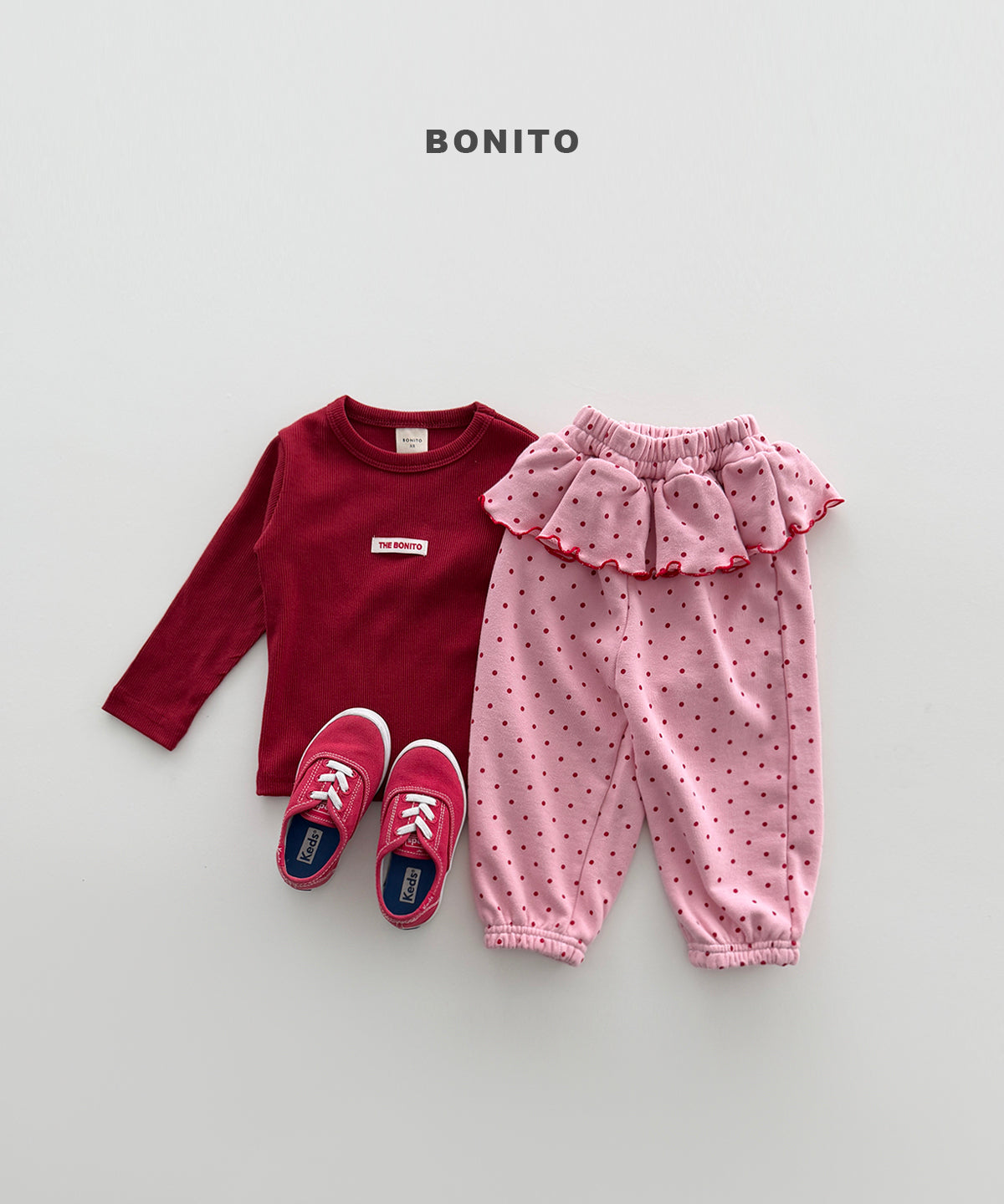 Dot Frill Jogger Pants