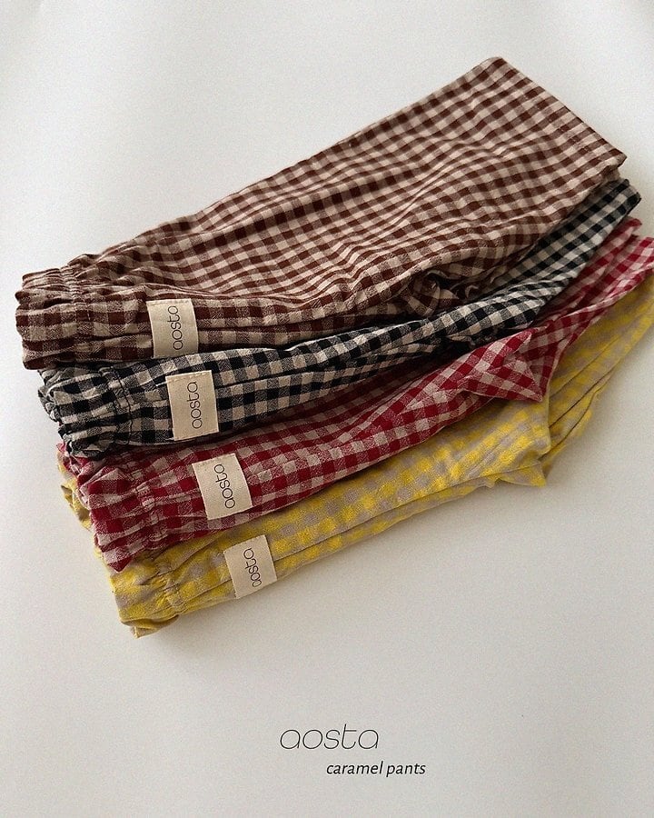 caramel check pants