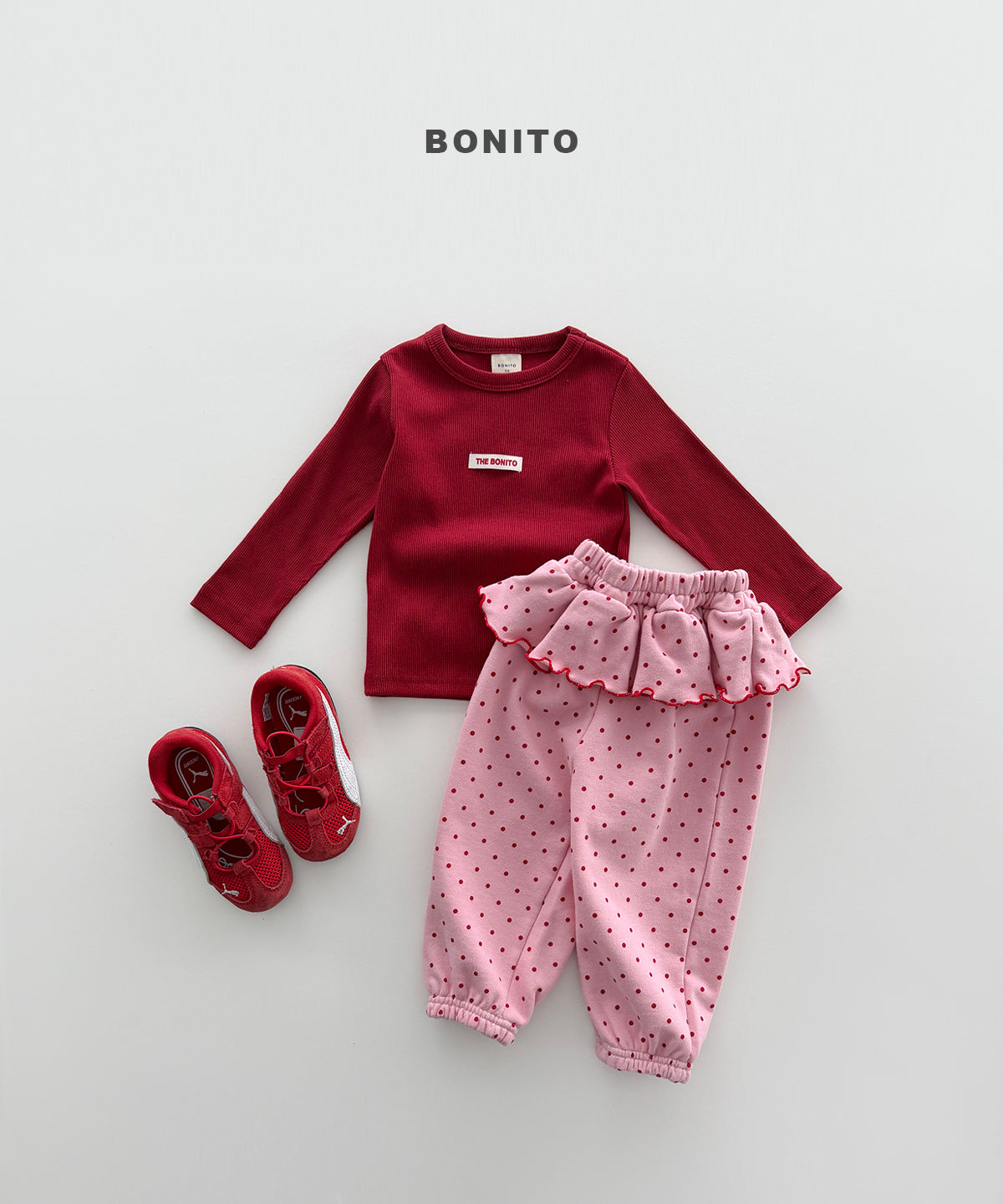 Dot Frill Jogger Pants