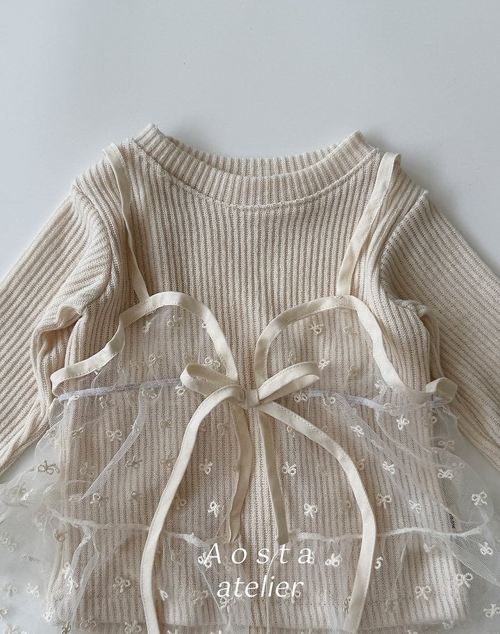 lace ribbon open dress