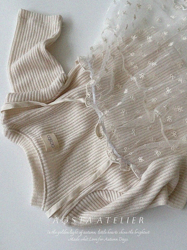 lace ribbon open dress
