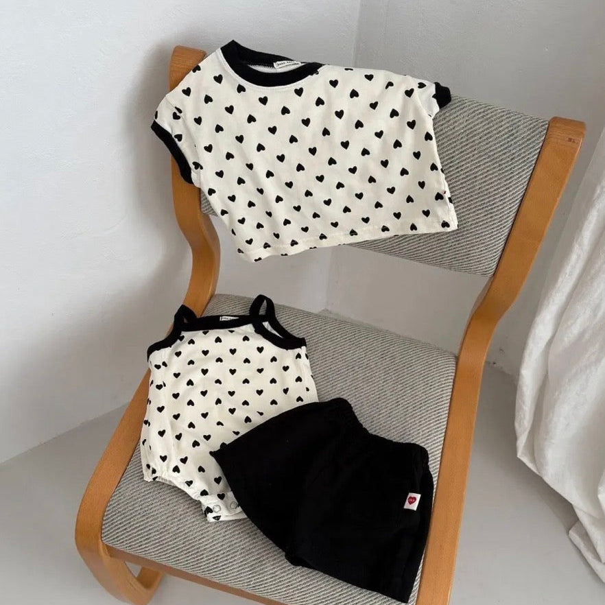 Heart tee & rompers