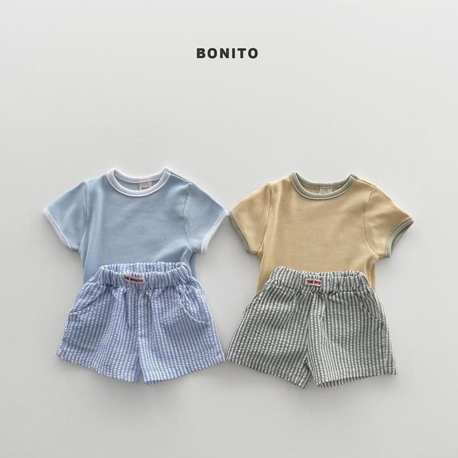 Baby stripe half pants set
