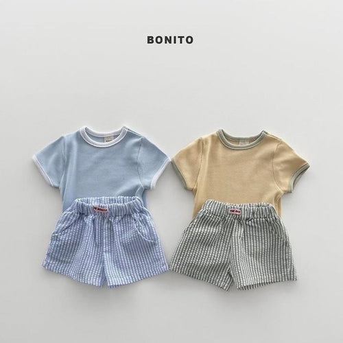 Baby stripe half pants set
