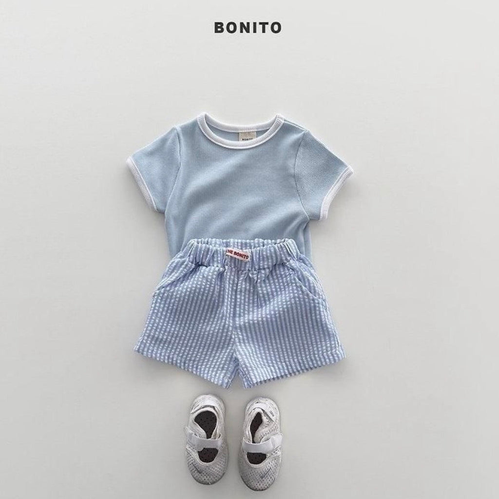 Baby stripe half pants set