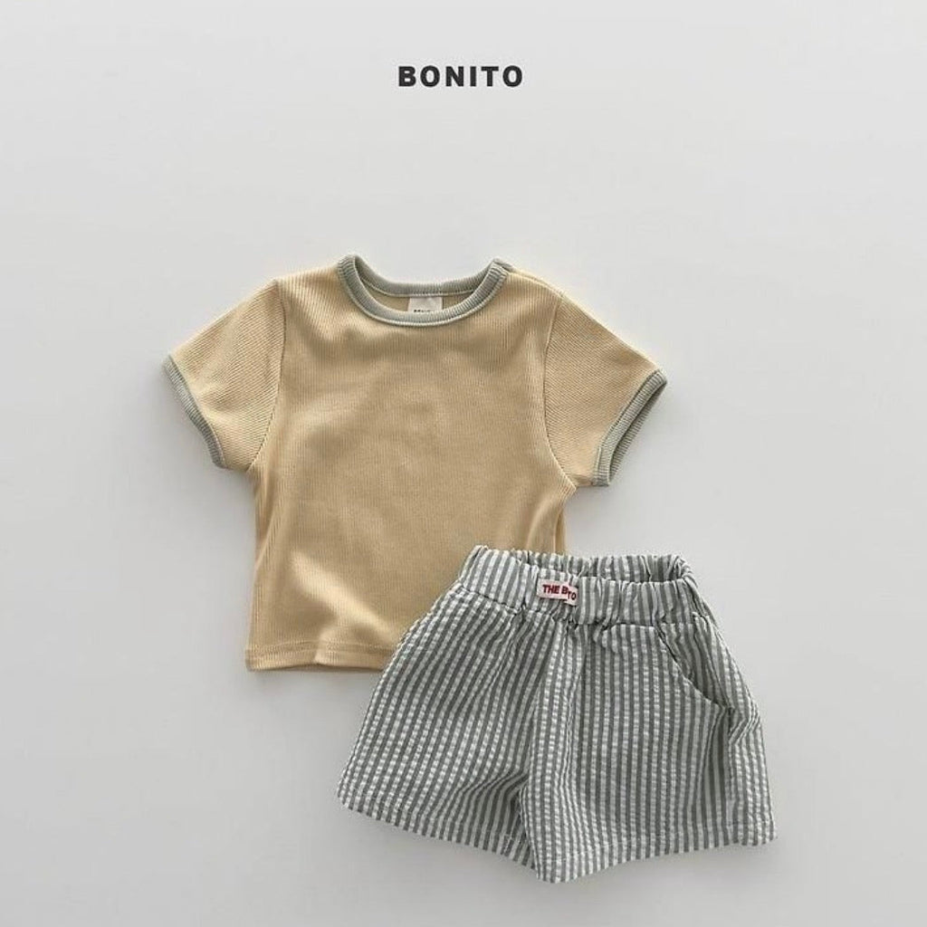 Baby stripe half pants set