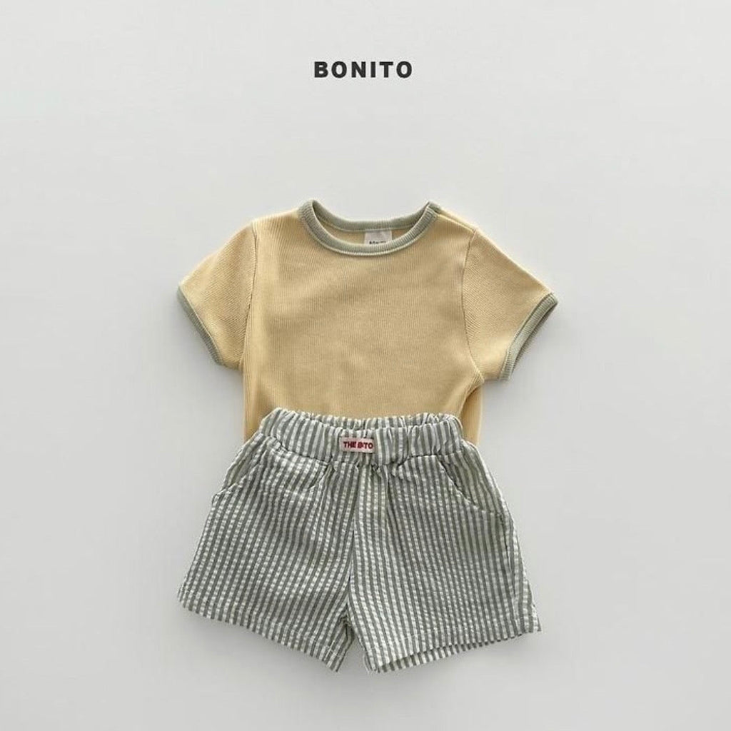 Baby stripe half pants set