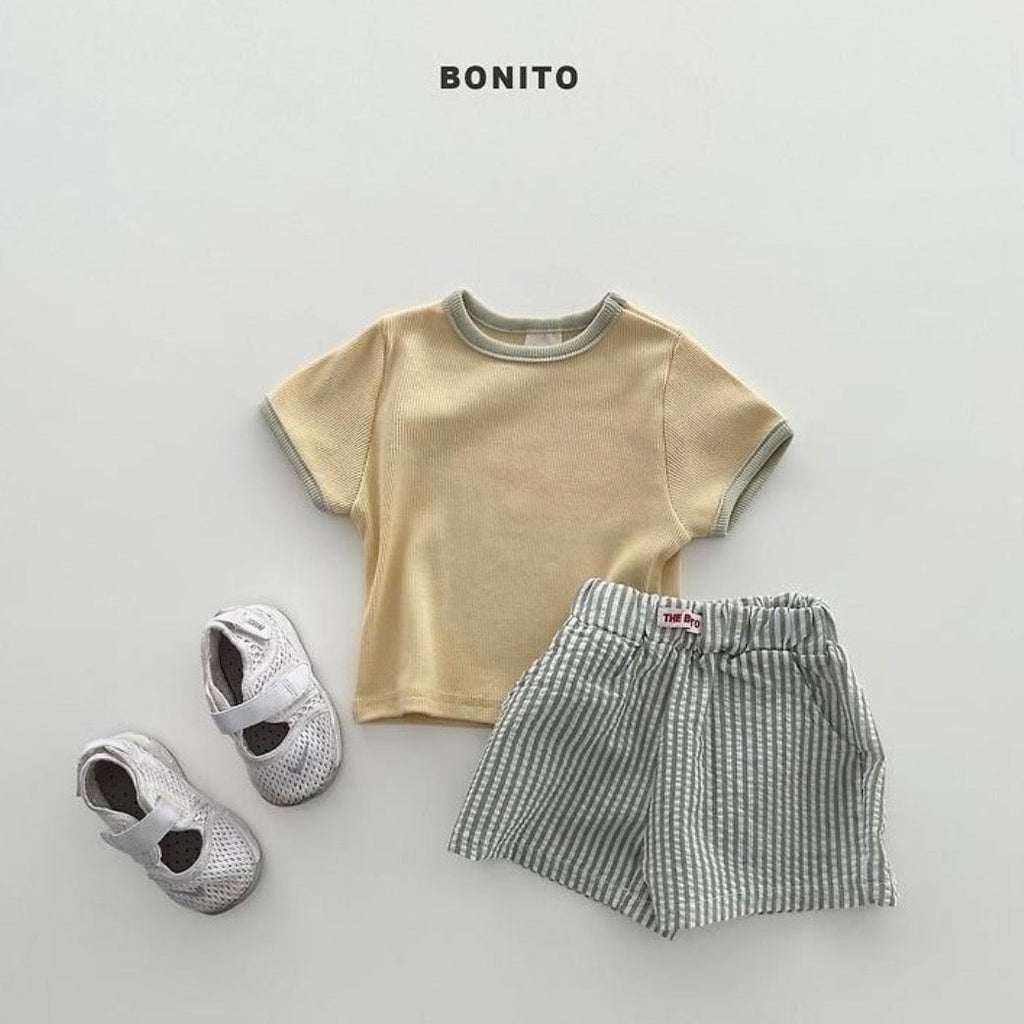 Baby stripe half pants set