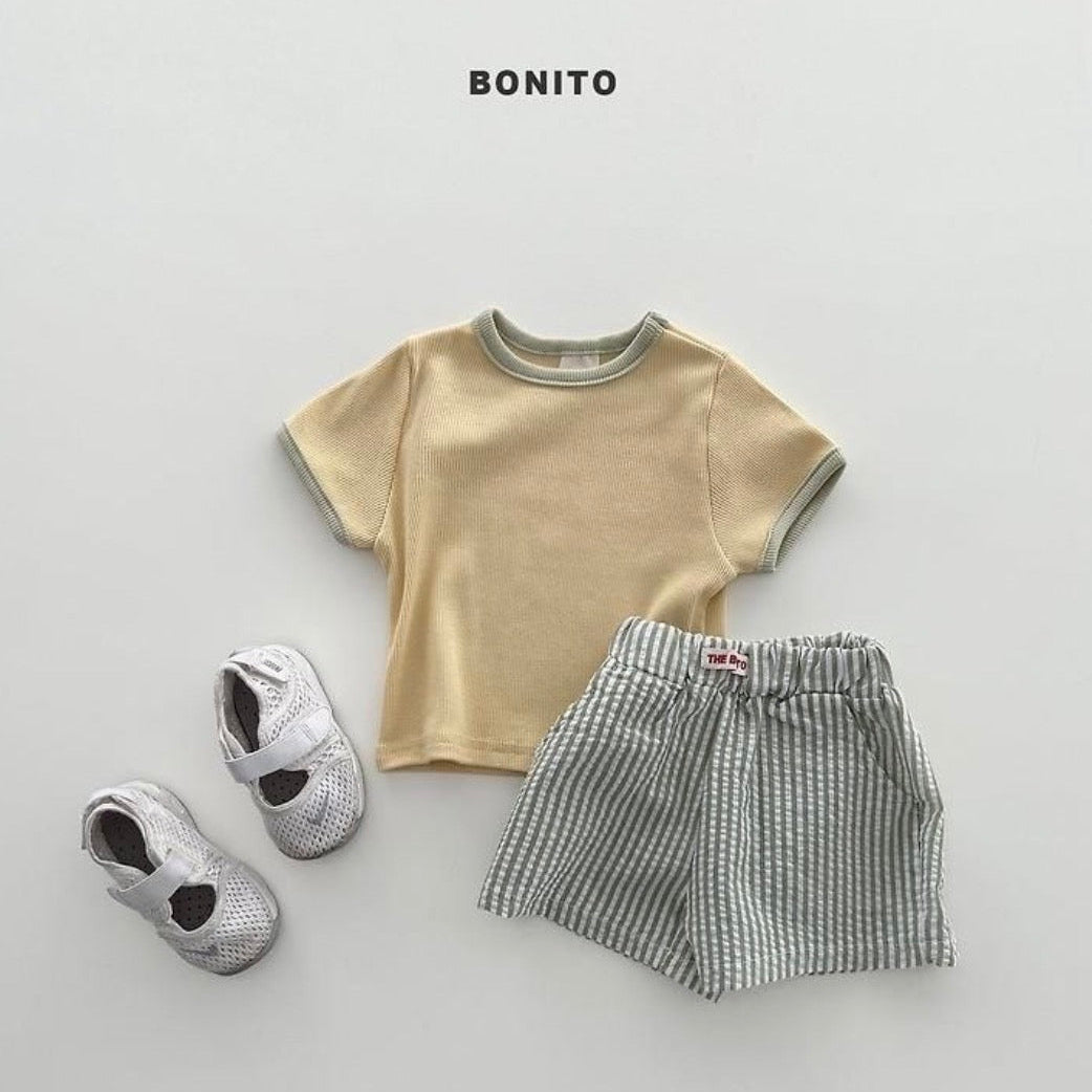 Baby stripe half pants set