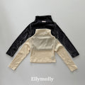 Elly Molly Velvet Mesh Half Turtleneck