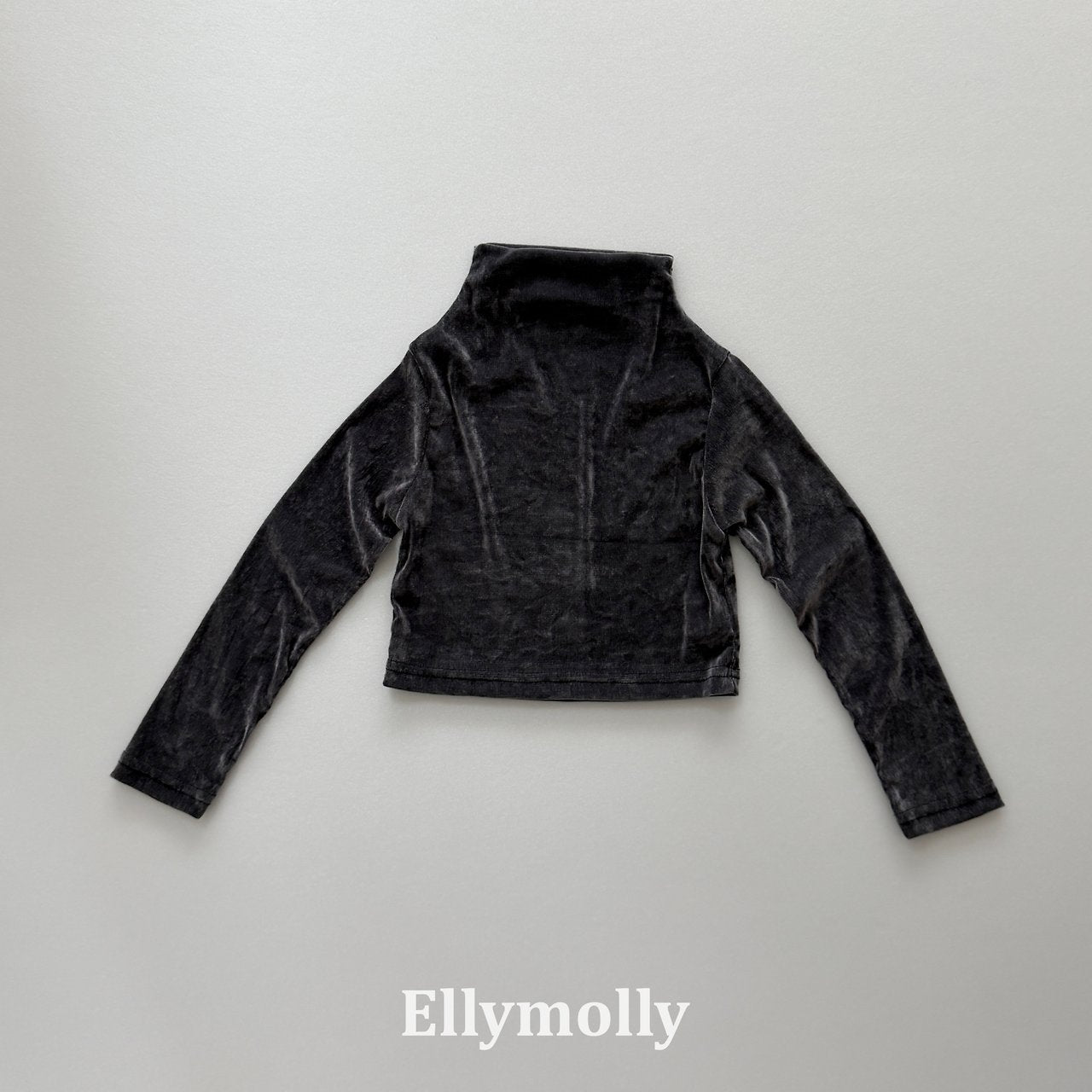 Elly Molly Velvet Mesh Half Turtleneck
