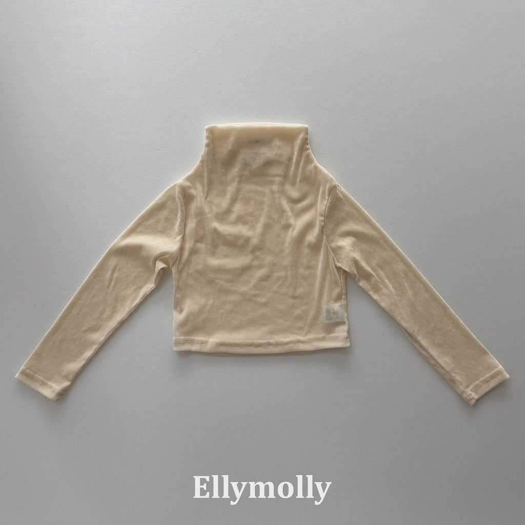 Elly Molly Velvet Mesh Half Turtleneck