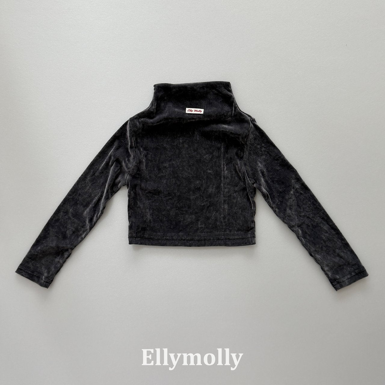 Elly Molly Velvet Mesh Half Turtleneck