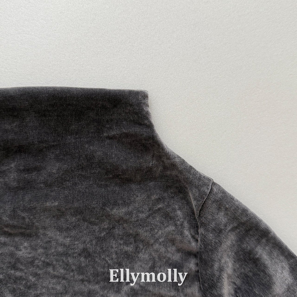 Elly Molly Velvet Mesh Half Turtleneck