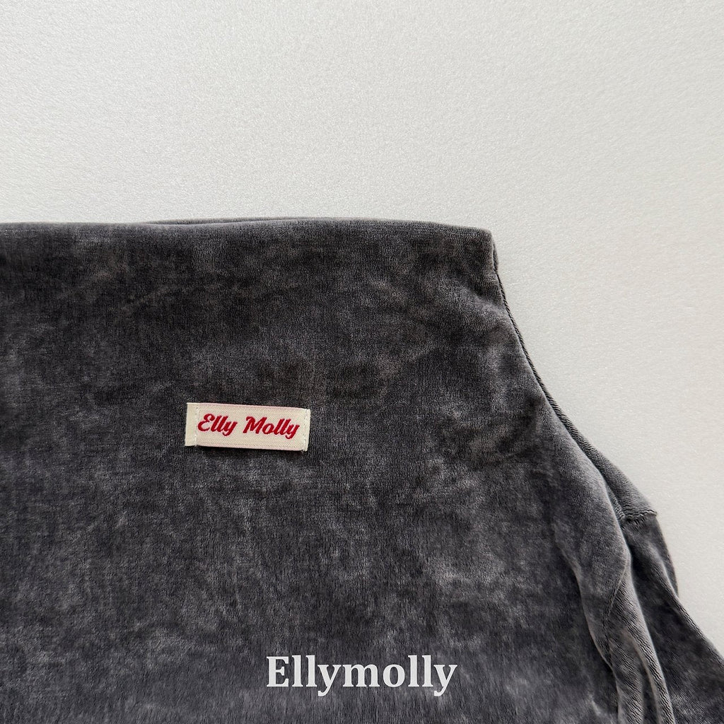 Elly Molly Velvet Mesh Half Turtleneck