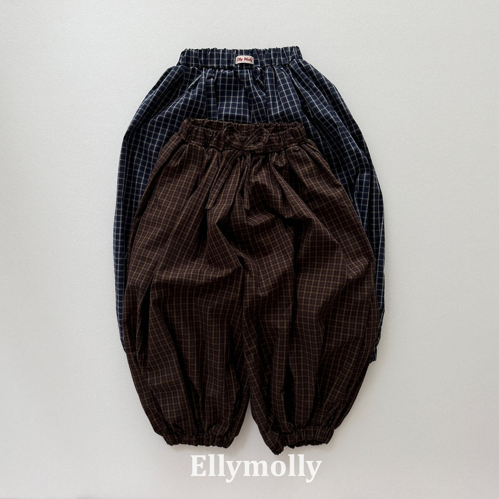 Elly Molly Autumn Grid Balloon Pants