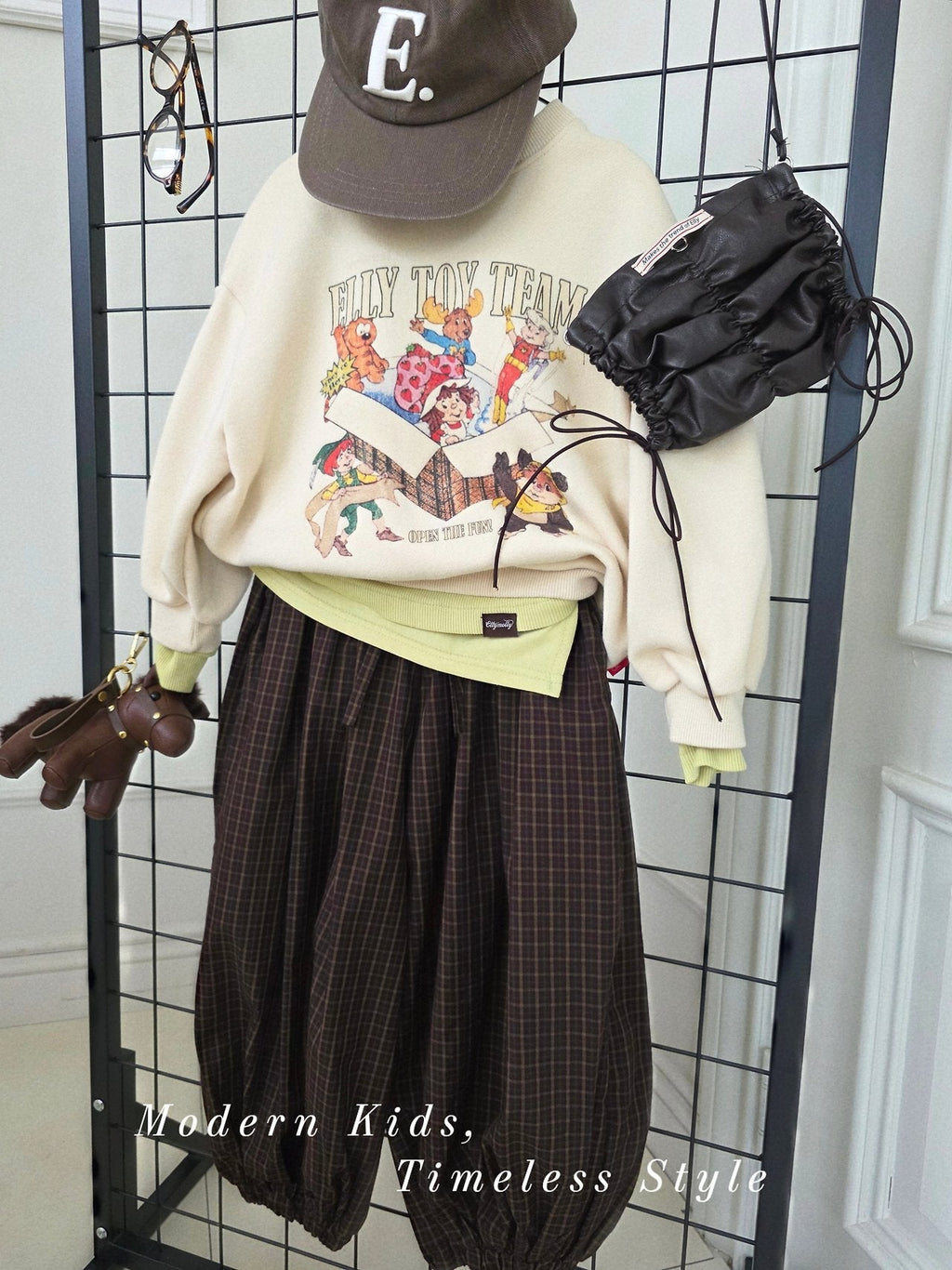 Elly Molly Autumn Grid Balloon Pants