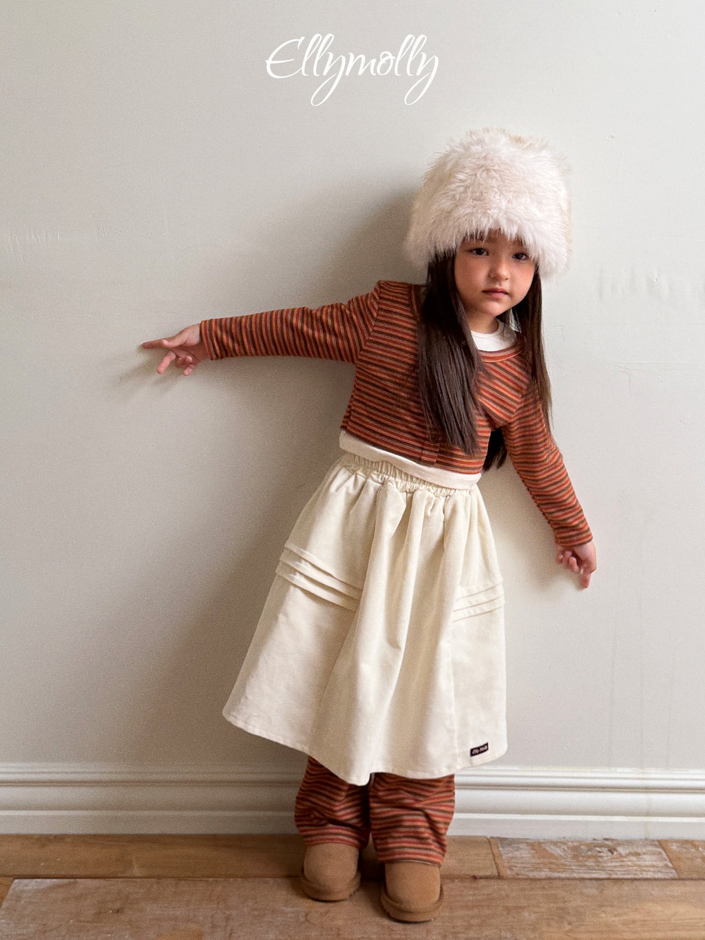 Elly Molly Pompom Corduroy Skirt