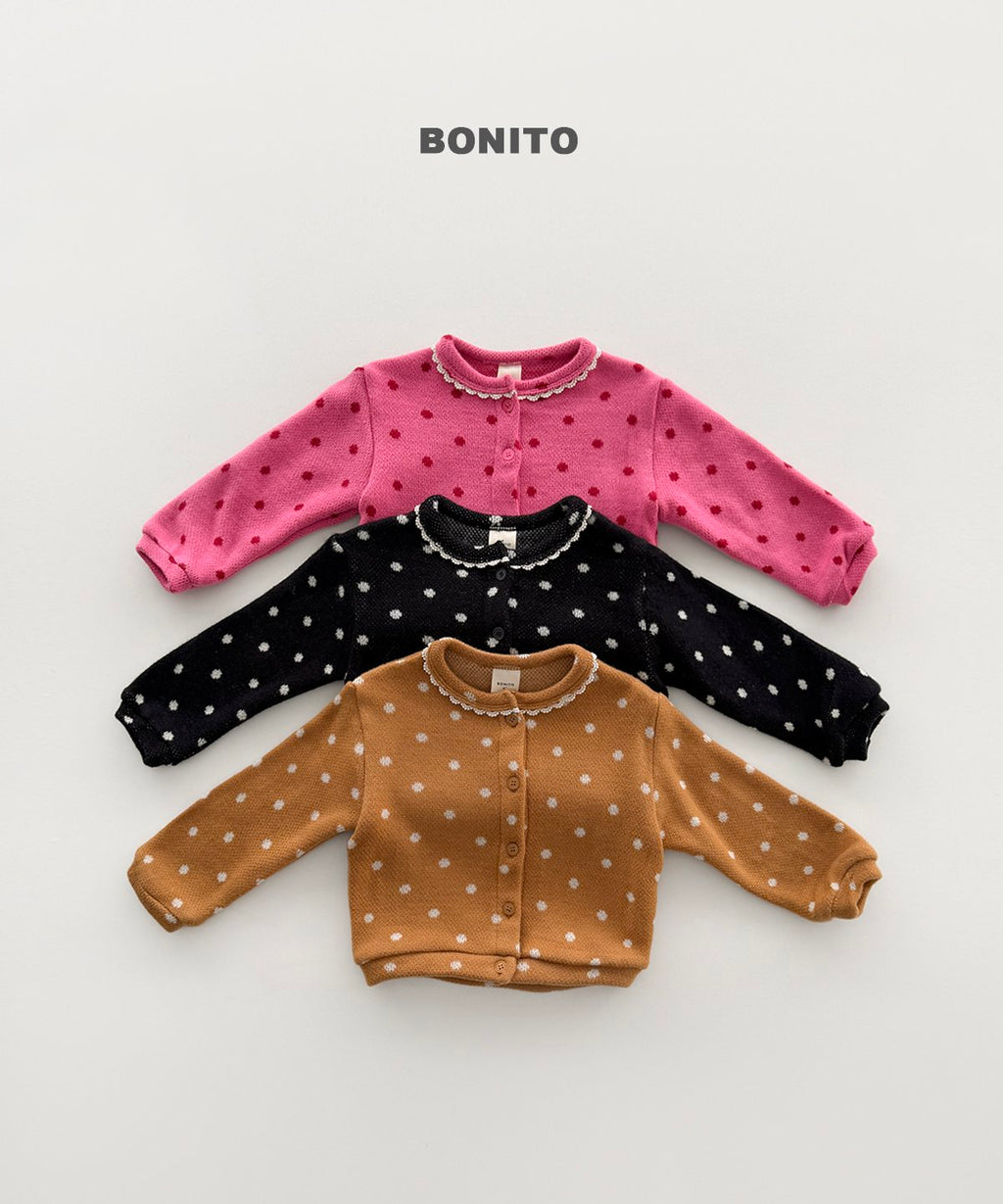 bonito ドット ニットカーディガン