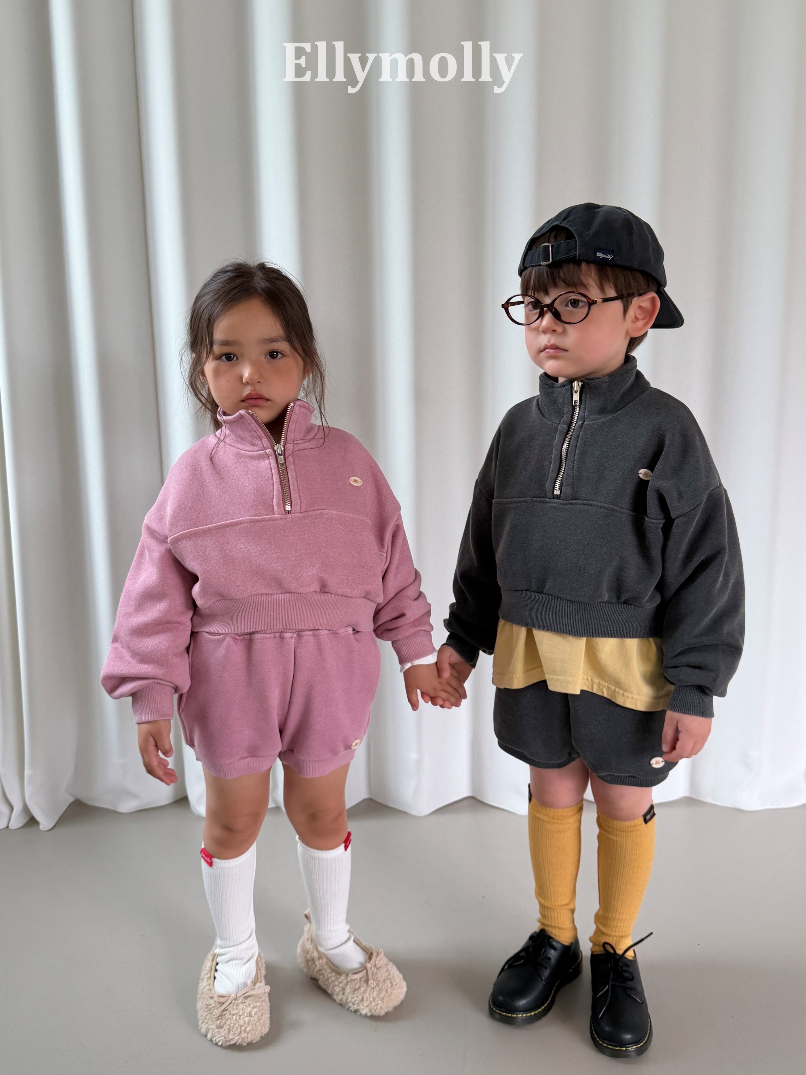 Elly Molly Arch Pigment Half Zip-up