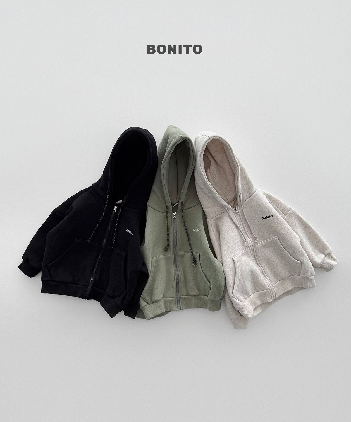 bonito 起毛 フードジップ