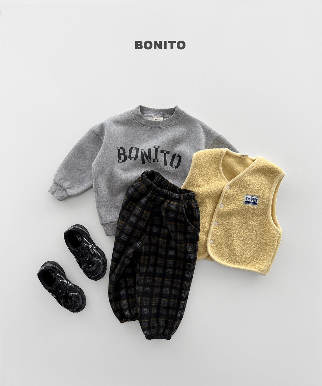 bonito チェック フリースジョガーパンツ