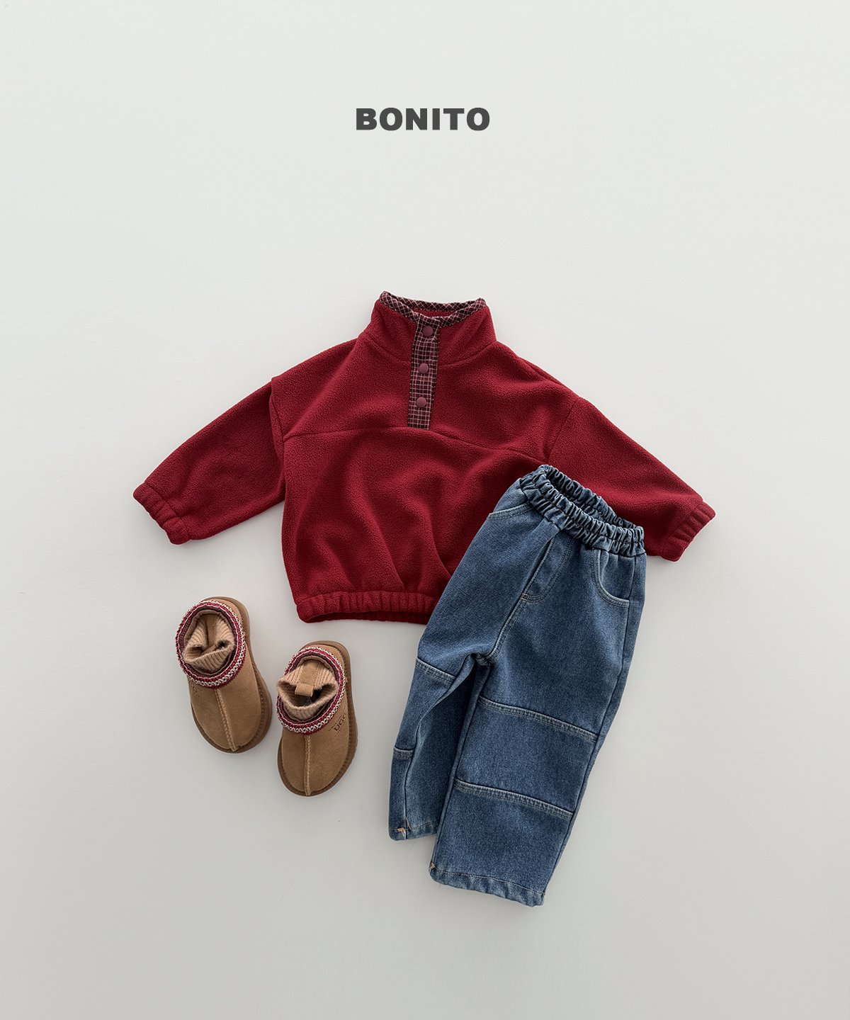 bonito チェック配色 フリース