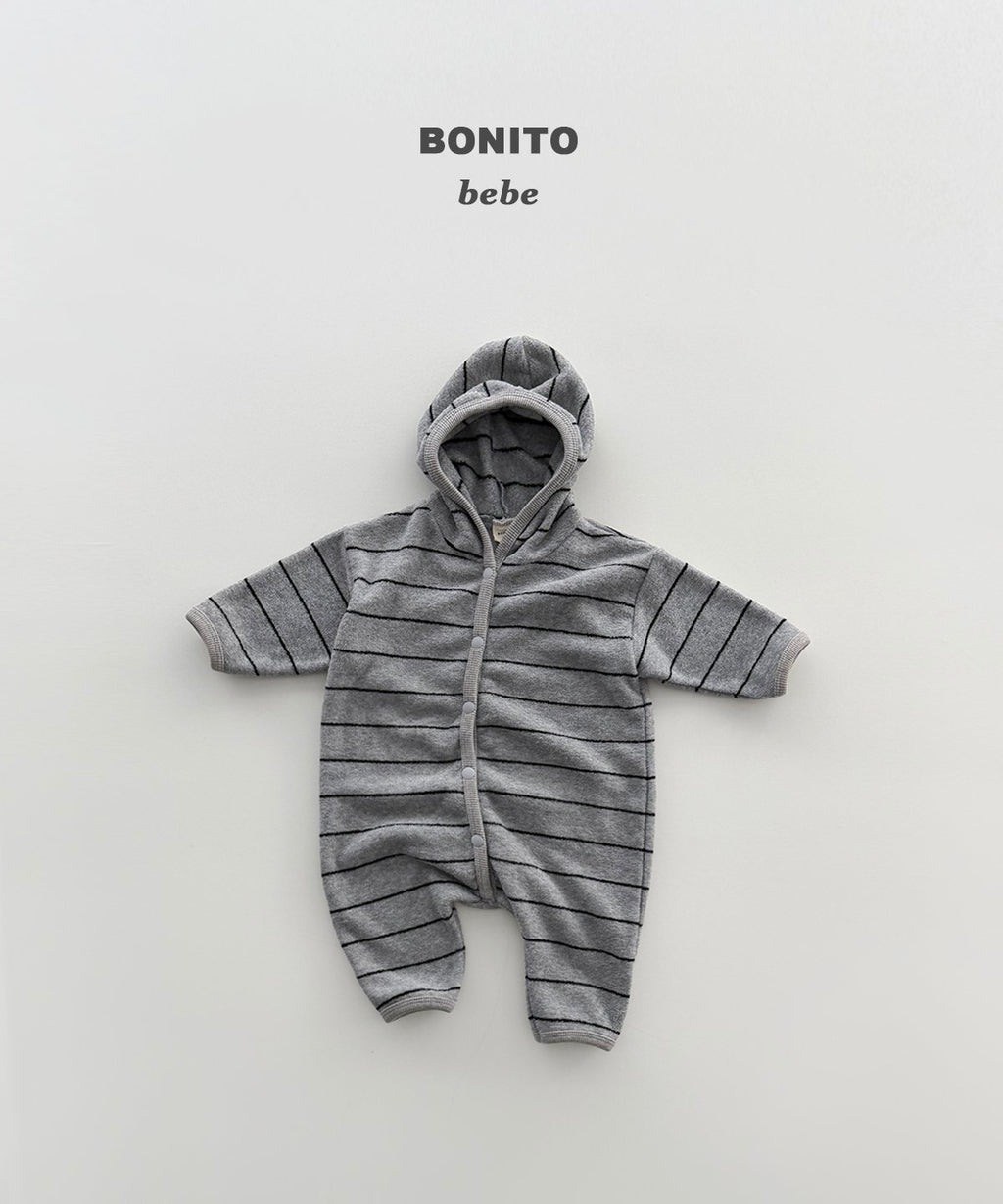 bonito ボーダー テリーフードスーツ