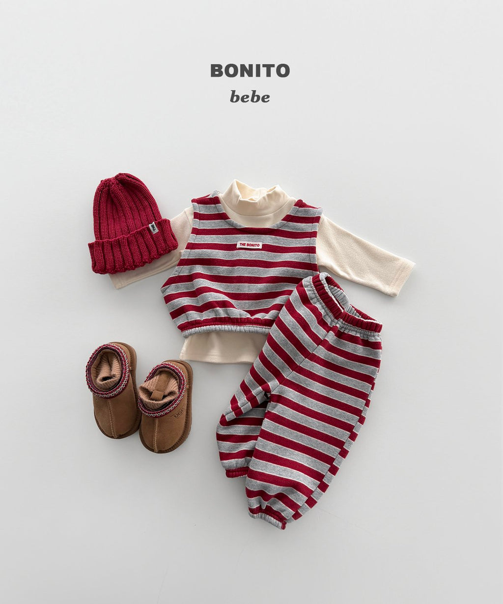 bonito ボーダー ベスト上下セット