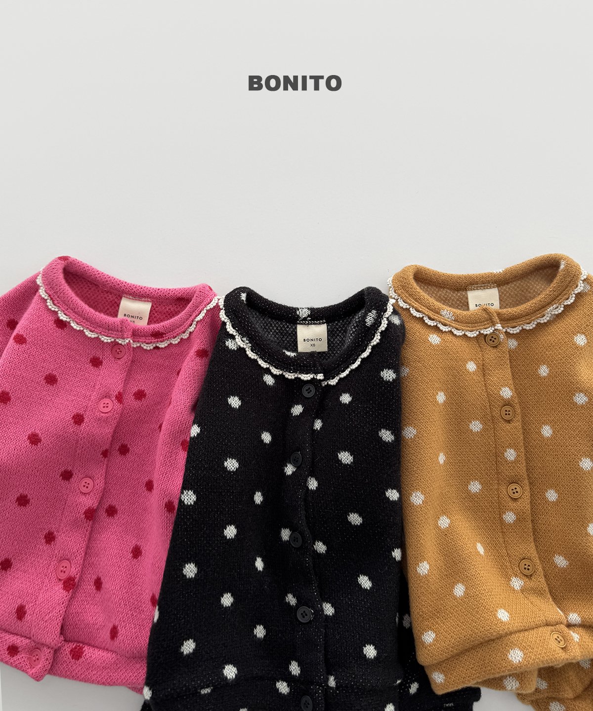 bonito ドット ニットカーディガン