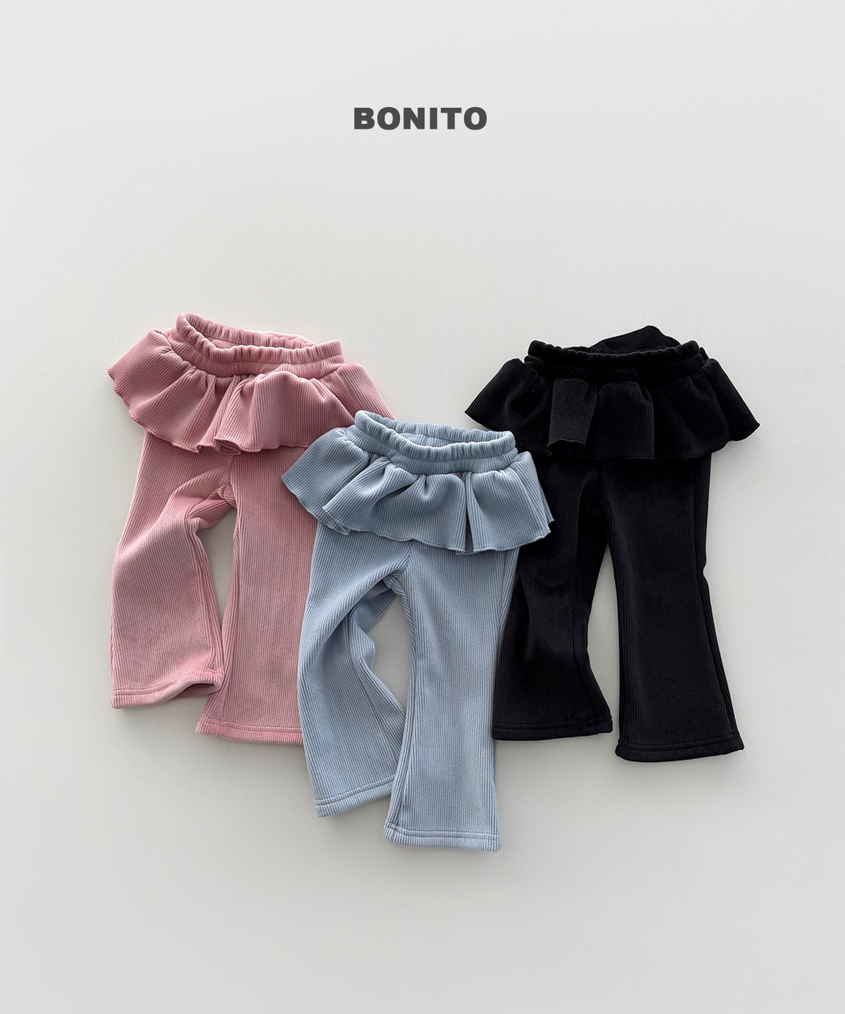 bonito ベロア フリルブーツカットパンツ