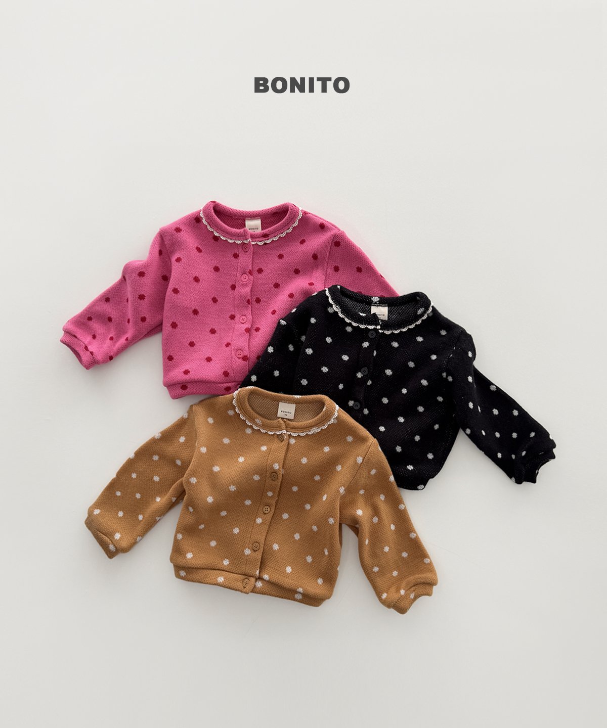 bonito ドット ニットカーディガン