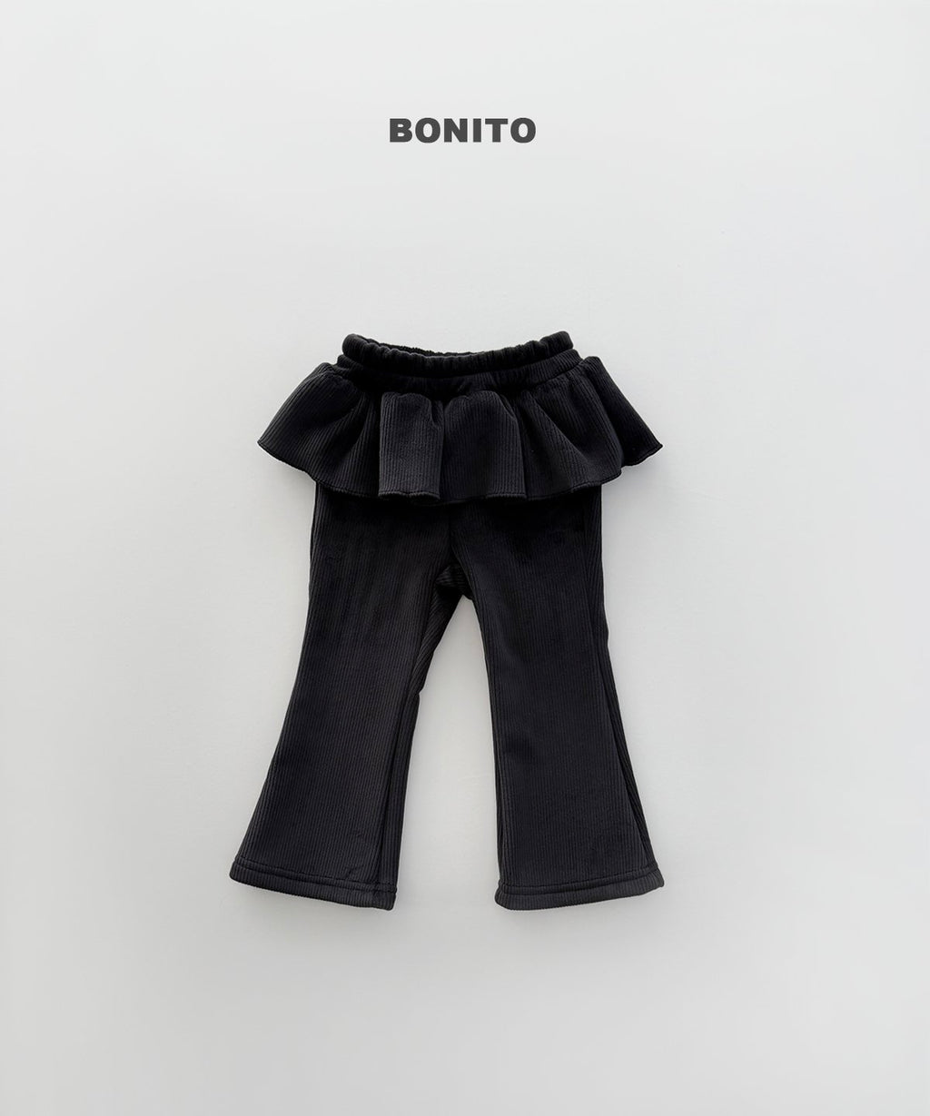 bonito ベロア フリルブーツカットパンツ