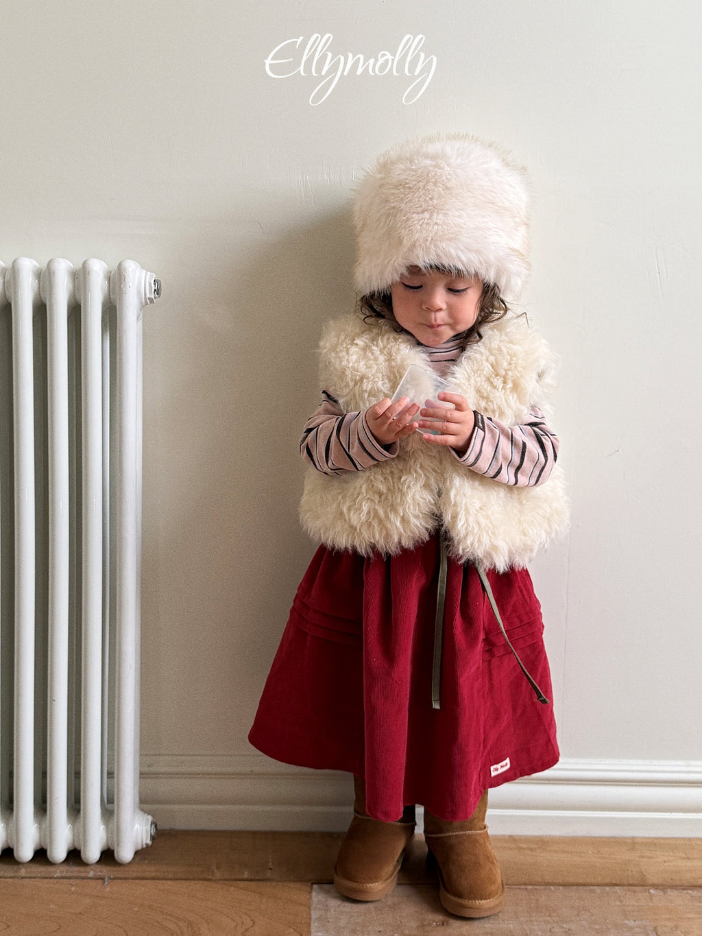 Elly Molly Pompom Corduroy Skirt