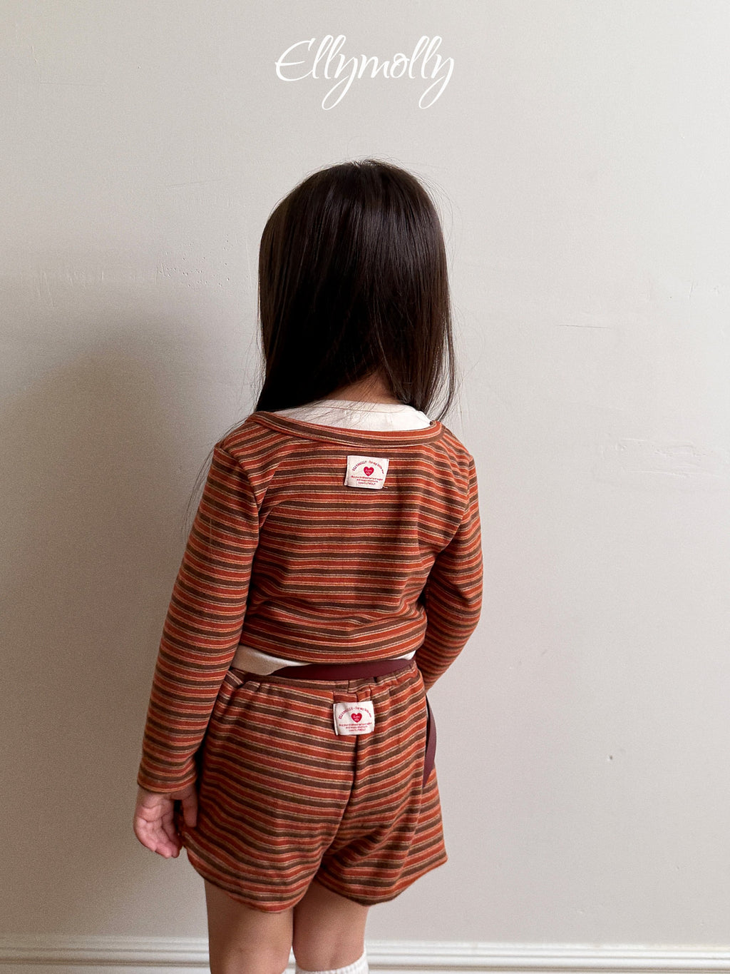Elly Molly Latte Stripe Balloon Shorts