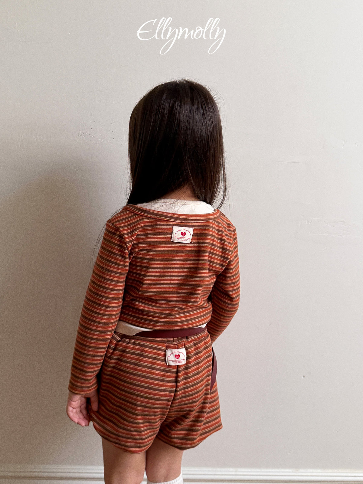 Elly Molly Latte Stripe Balloon Shorts