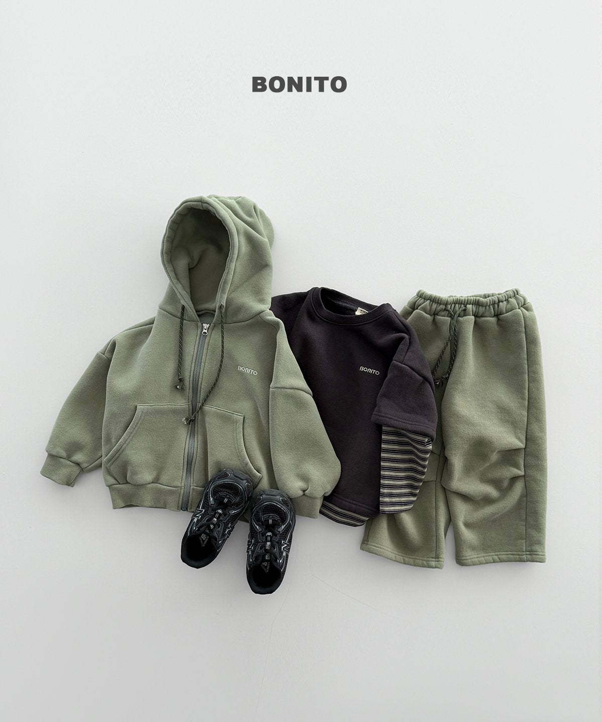 bonito 起毛 フードジップ