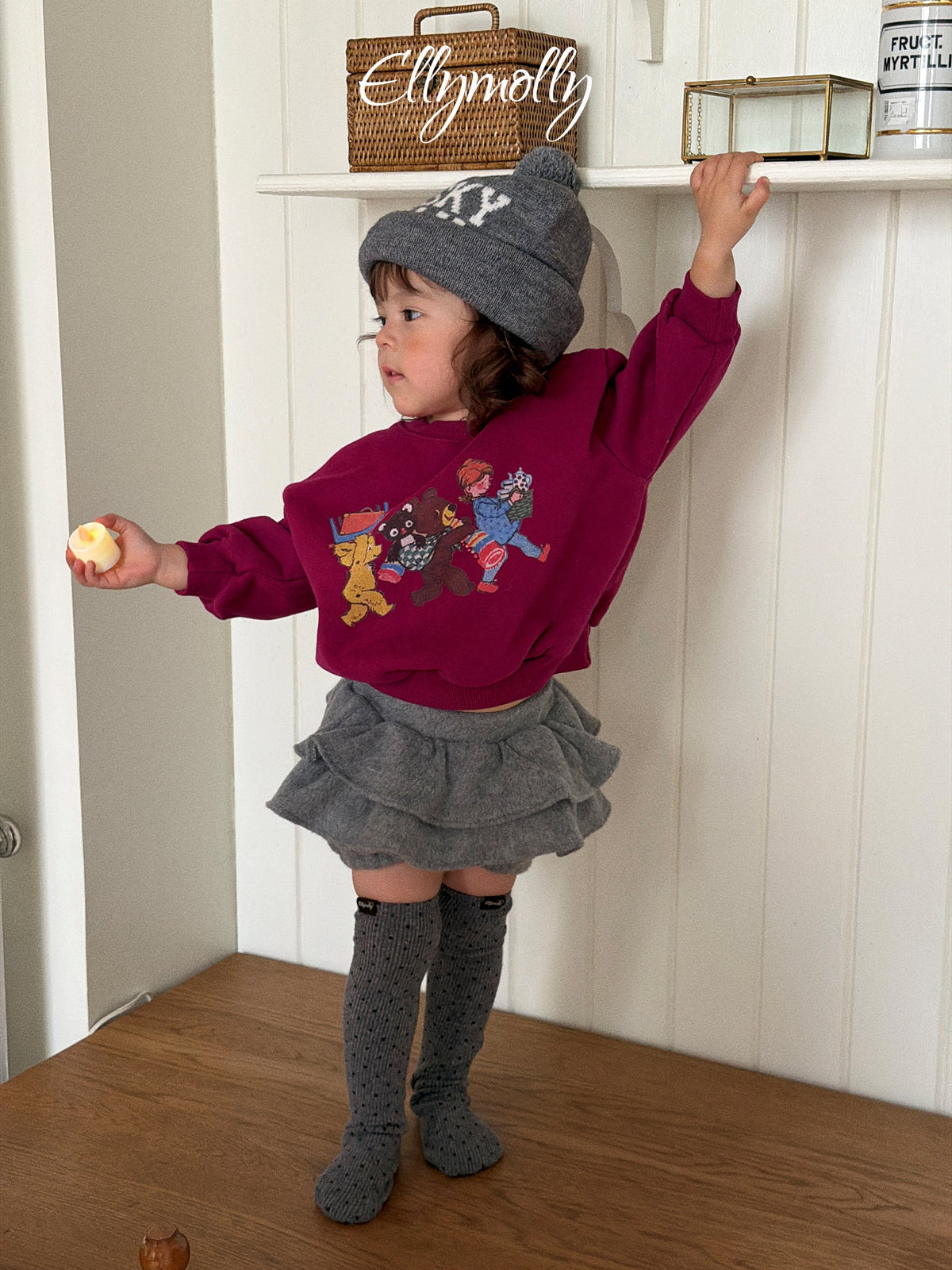 Elly Molly Dot Rib Brushed Socks