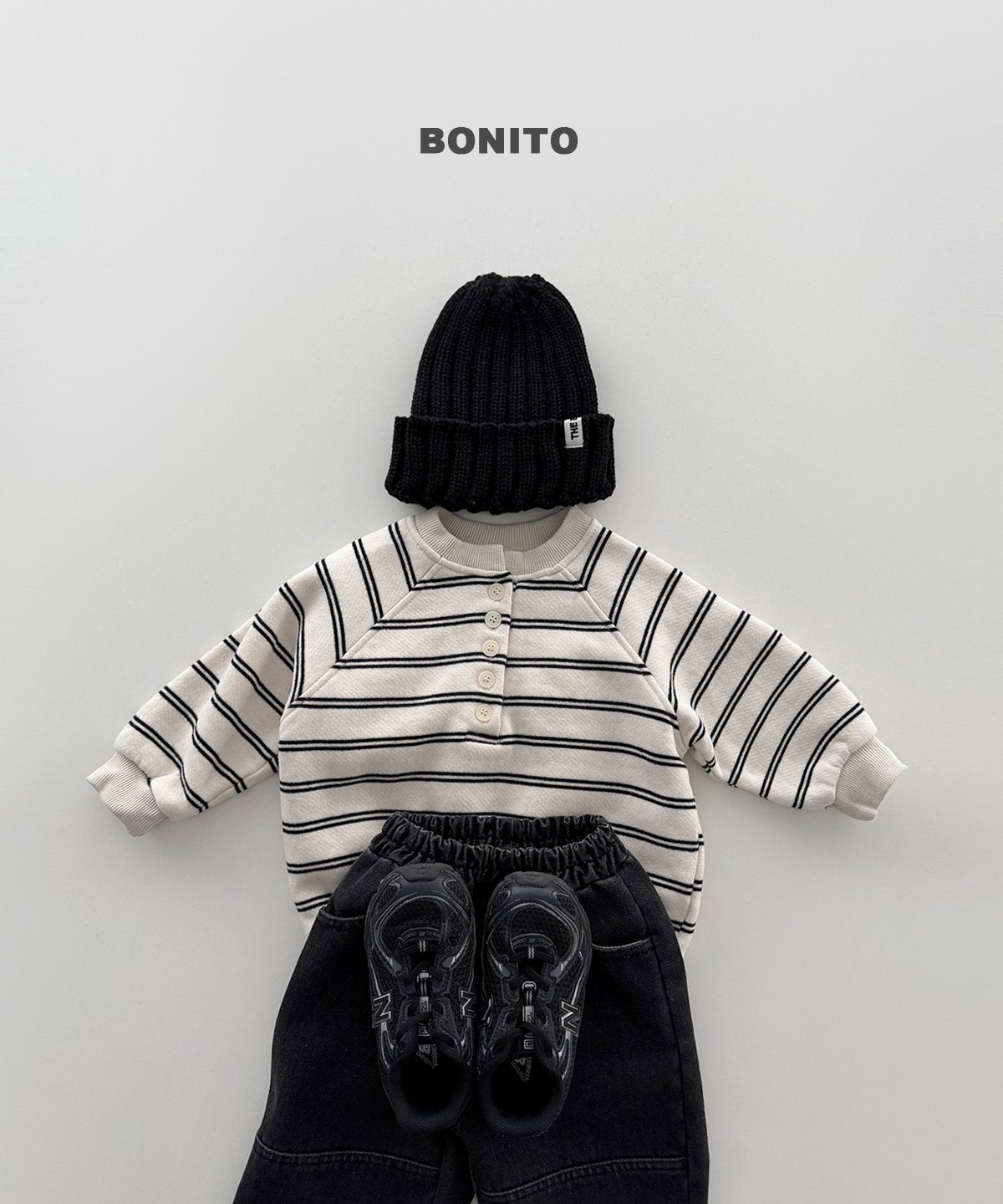 bonito ボーダー ヘンリーネック