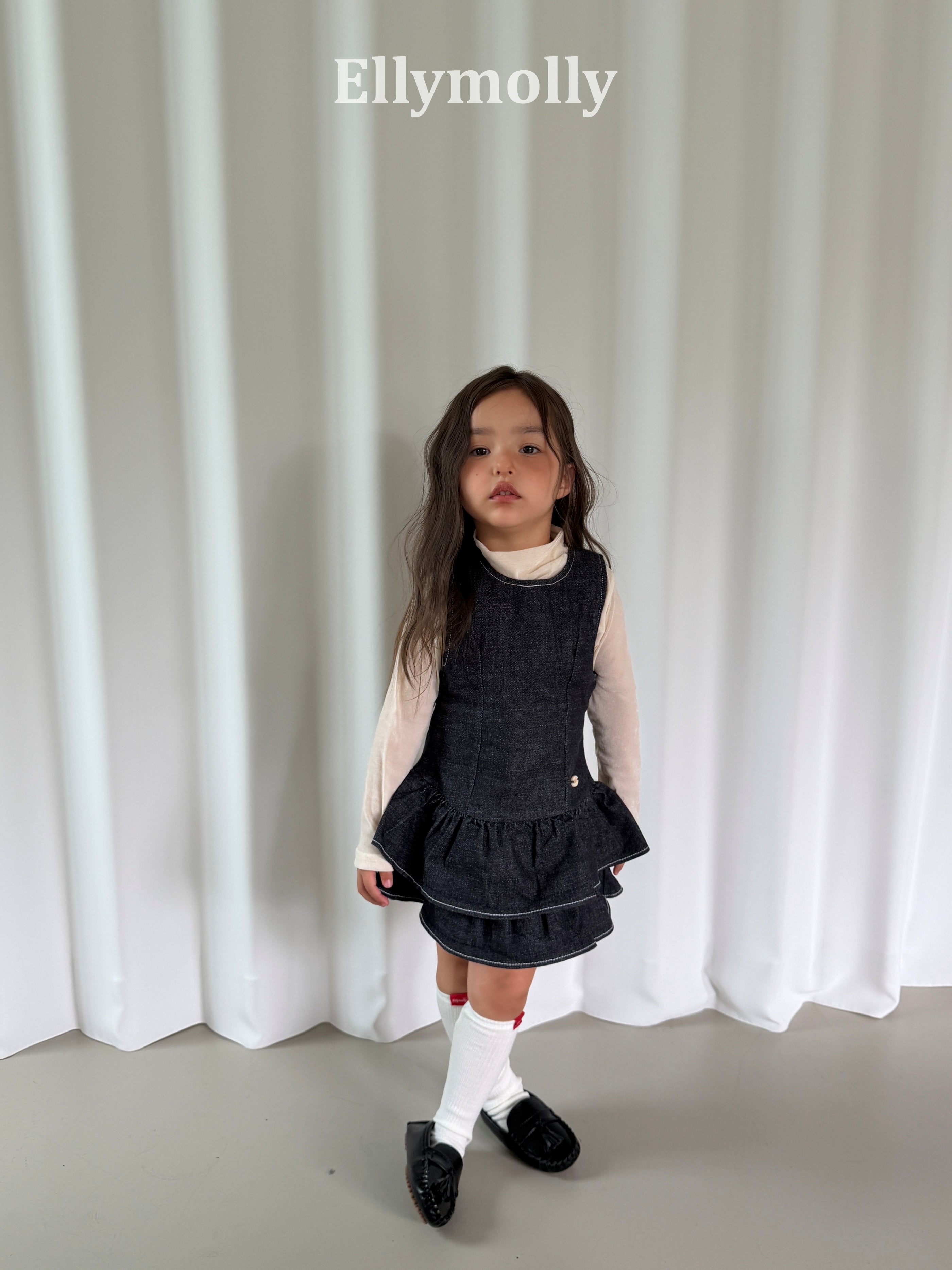 Elly Molly Velvet Mesh Half Turtleneck