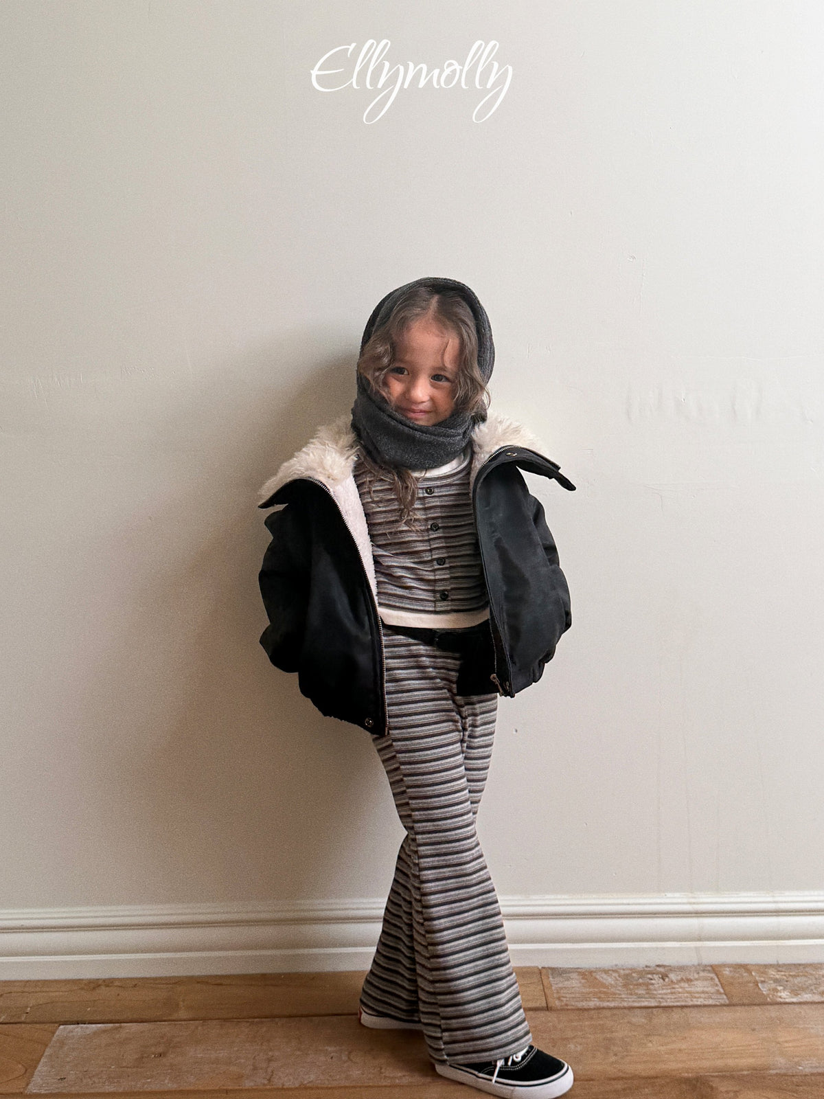 Elly Molly Latte Stripe Bootcut Pants