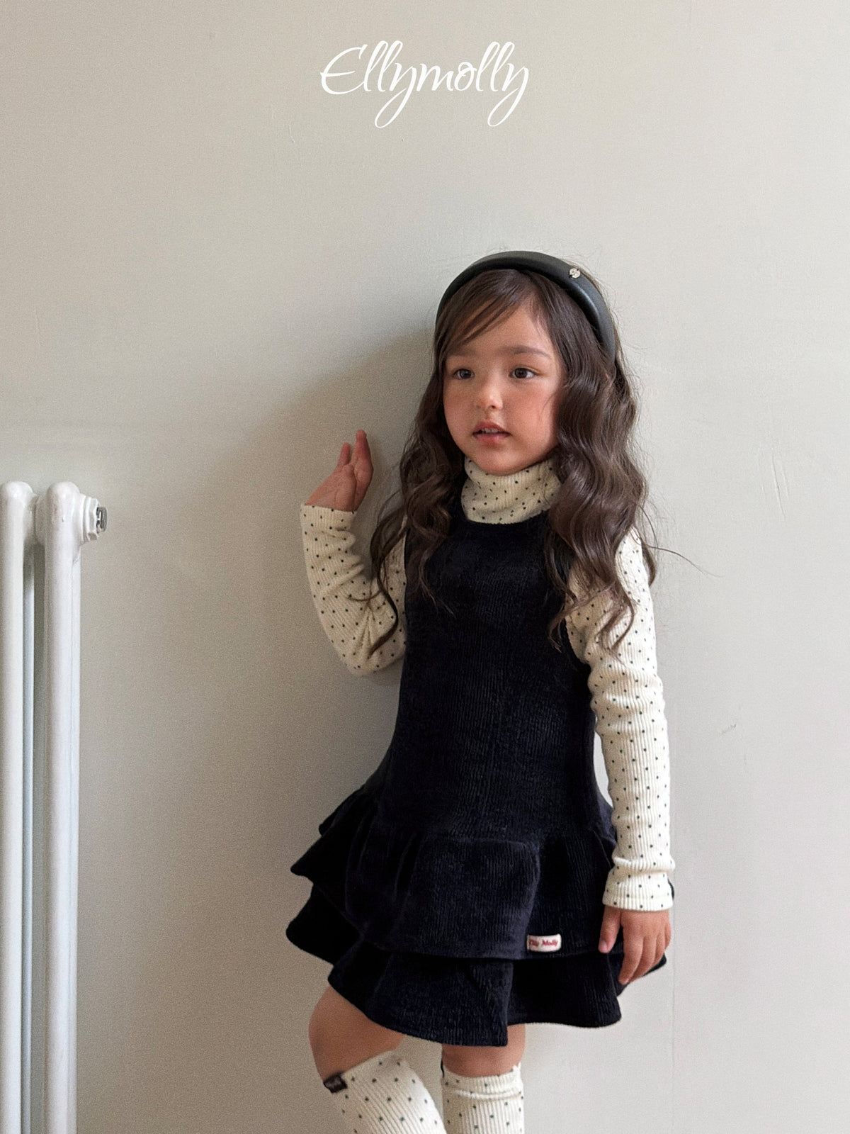 Elly Molly Dot Brushed Half Polo Tee