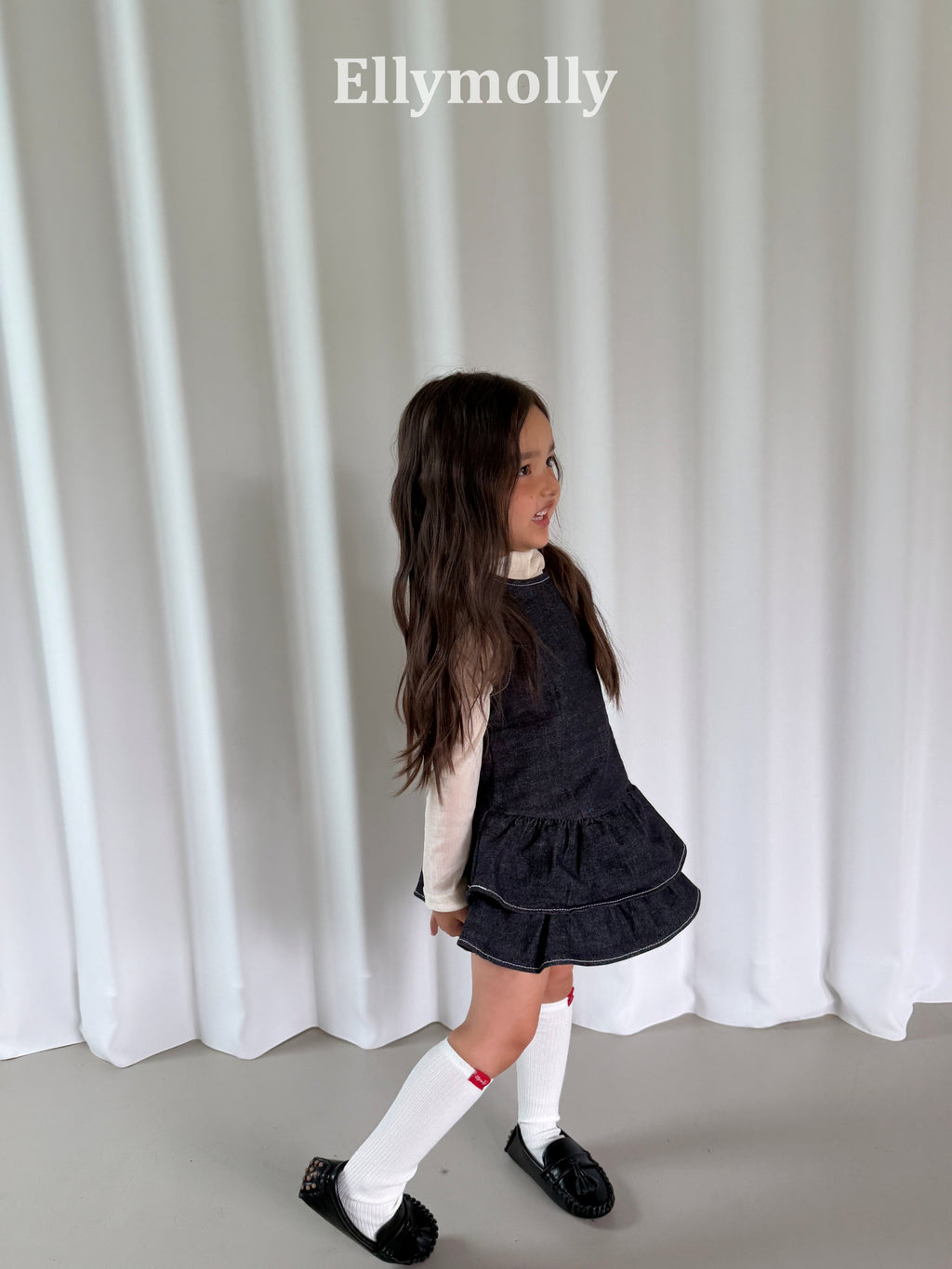 Elly Molly Velvet Mesh Half Turtleneck