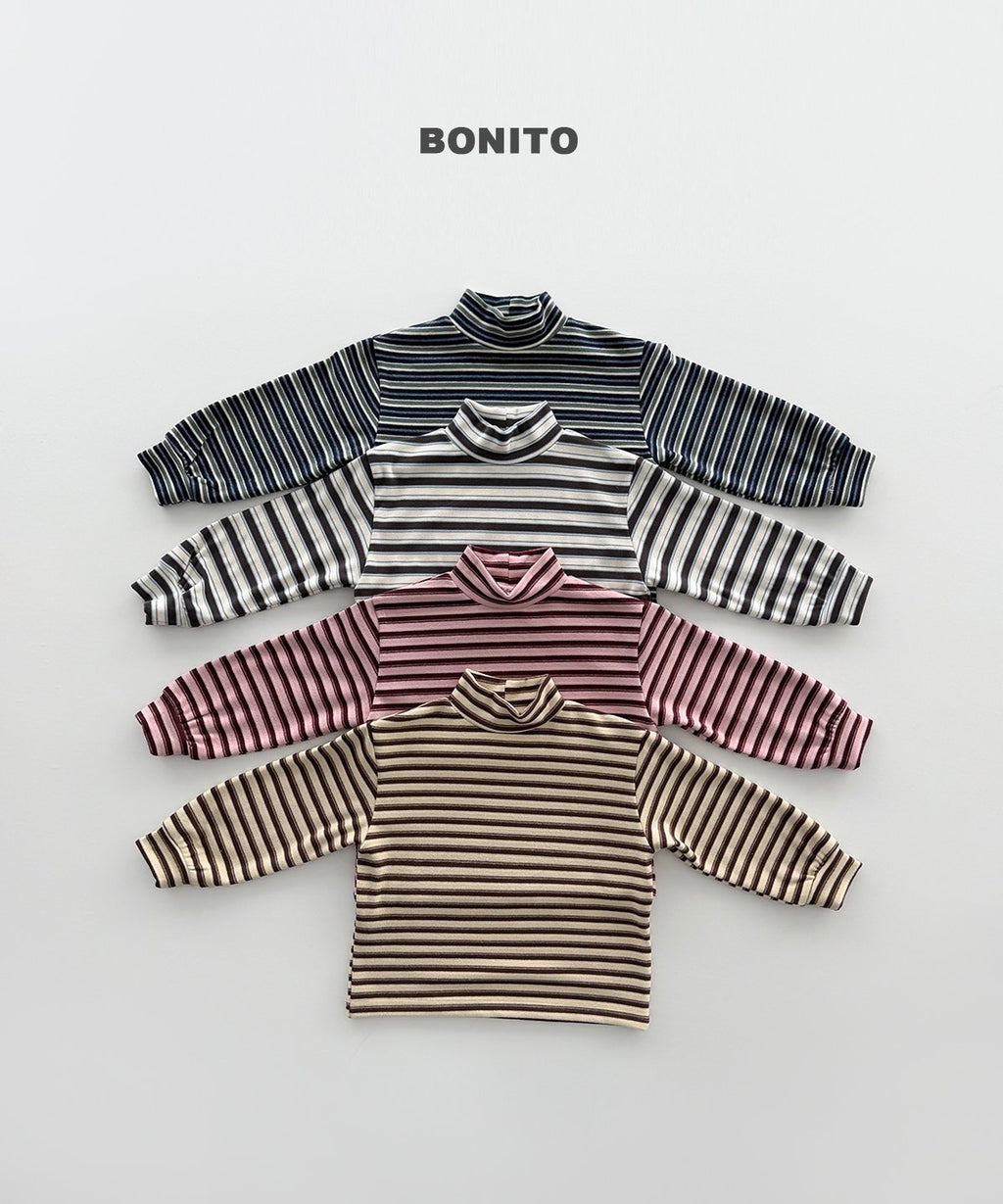 bonito レトロボーダー タートルネック