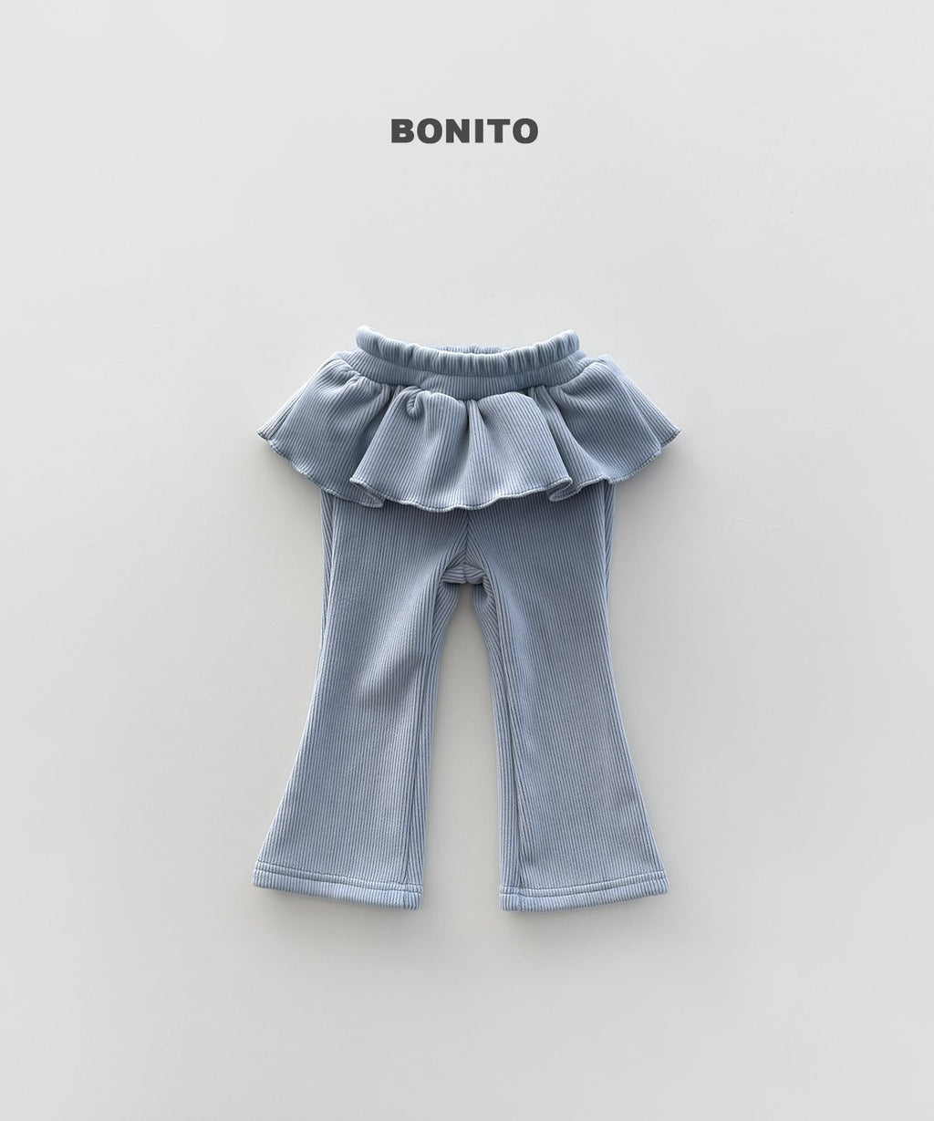 bonito ベロア フリルブーツカットパンツ