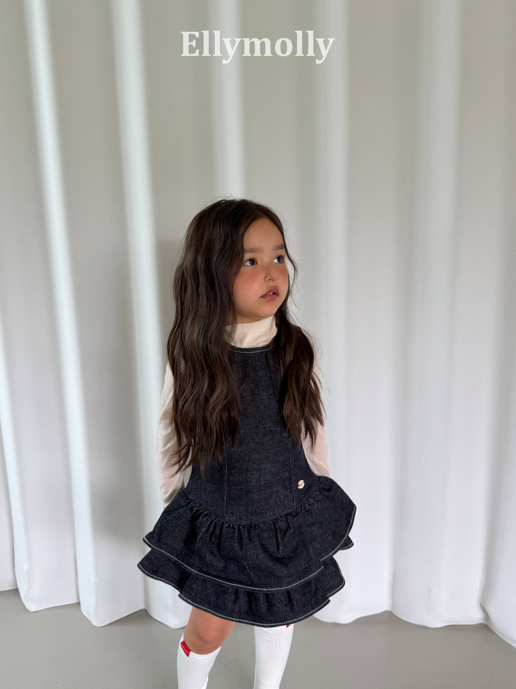 Elly Molly Velvet Mesh Half Turtleneck